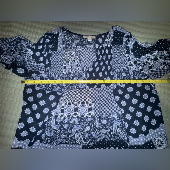 Alex & Lili Boho Patchwork Print Flowy top size Small EUC - Picture 3 of 9